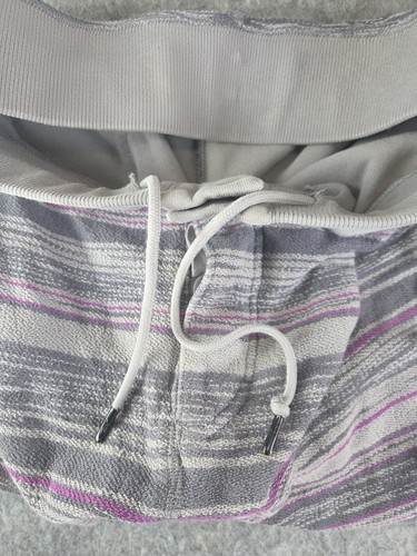 Nike Shorts FC Squad Knit Mens Sz 30 Gray Stripe Purple Button Gym Casual - Picture 5 of 10