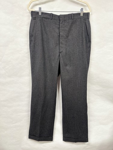 Vintage Lands End Wollhose 33 x 30 grau Anzughose für Herren hergestellt in den USA - Bild 2 von 16