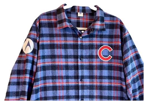 Chicago Cubs Hemd Herren XL kariert Flanell Knopfleiste Motorola MLB Baseball - Bild 1 von 11