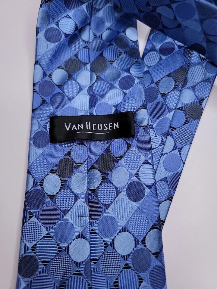 Corbata formal Van Heusen para hombre 58"Lx3,5"W azul cuello corbata Foto 3 de 4