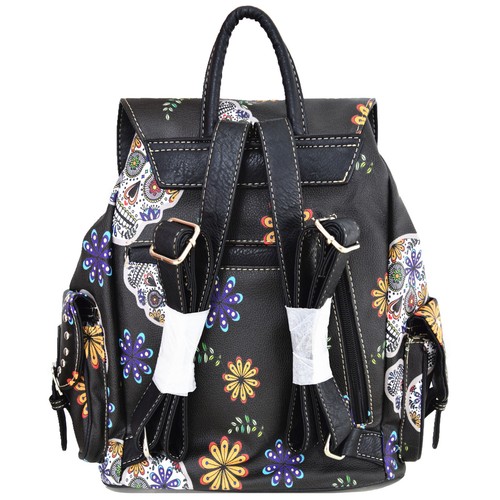 Sugar Skull Day of the Dead Rucksack Handtasche Damen Schultasche Reise Schultertasche - Bild 3 von 8