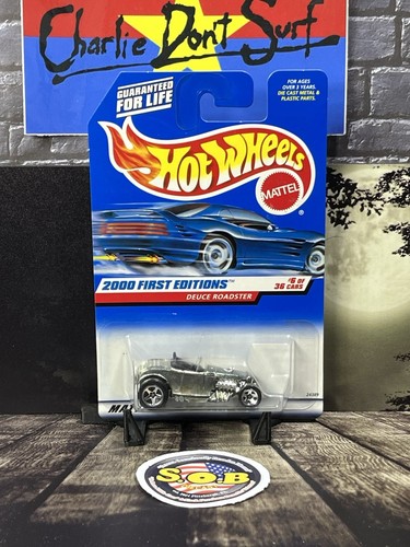 Hot Wheels Blue Card 1933 Ford Deuce Roadster Silver Diecast Sealed NM Cond - Picture 2 of 7