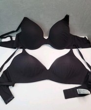 Wacoal Bras Lot of 2 Size 32D Black Underwire Padded T-Shirt 853339  856339 GUC
