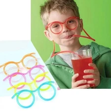 1-5*Silly Straw Glasses Be-ndy Novelty Flexible Drinking Bar Kid Party Game Toy