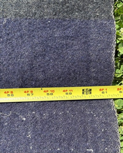 Vintage Wool Blanket Blue Gray Stripe 61x76” Heavyweight 3.5 lb Cabin Camp Car - Picture 4 of 7