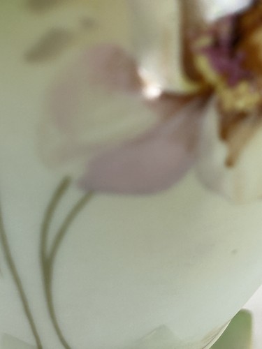 "Florero de porcelana RS Suhl pintado a mano asas de cisne floral 11"" Alemania antiguo" - Imagen 14 de 15