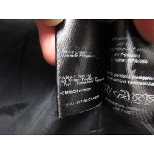 Cinzia Rocca Womens Coat Large 10 12 Black Insulated Rabbit Fur Trim Italy - Picture 5 of 14
