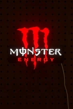 Monster Energy RED LED Light Sign - For Man Cave, Bar, Garage, Bedroom, Office