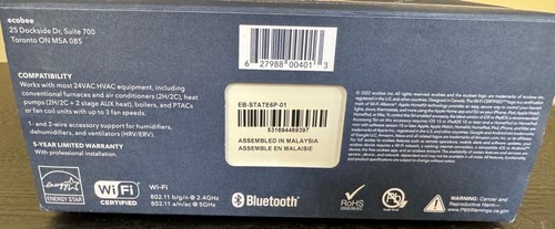 NIB NEW ECOBEE for Pro EB-STATE6P-01 Smart Thermostat Premium - Picture 5 of 5