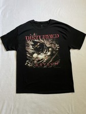Vintage 2010 Disturbed Asylum Band T Shirt XL Hanes Tagless Bravado Metal Tee