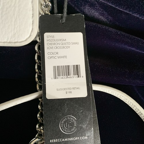 Borsa a tracolla Rebecca Minkoff Chevron pelle trapuntata SM Love BIANCO OTTICO - Foto 5 di 8