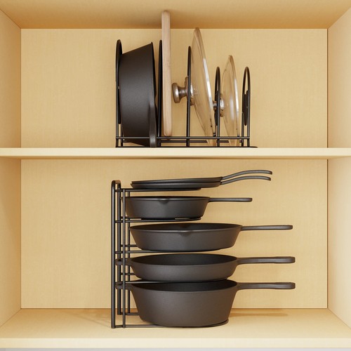 Heavy Duty Pan Organizer Rack for Cabinet Pot Lid Holder Kitchen Organization - Picture 7 of 7