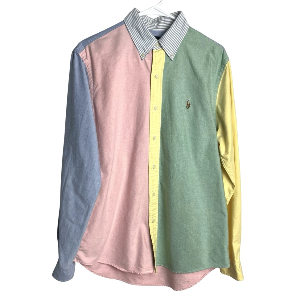 Ralph Lauren Colorblock Oxford Shirt Mens M Pastel Button Down Preppy Classic - Image 2 of 4