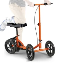 SuperHandy Foldable Aluminum Knee Walker 12” Wheels Orange Refurbished