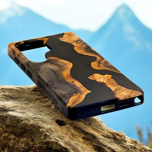 Carved Live Edge Real Hard Wood Phone Case Samsung Galaxy S25 Ultra $180 Retail - 第 4/7 張圖片