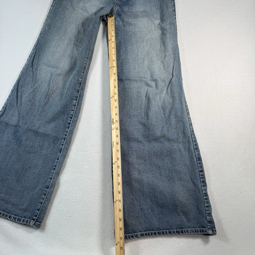 Jeans blu revival donna 28 blu gamba larga vita alta lavaggio medio - Foto 7 di 12