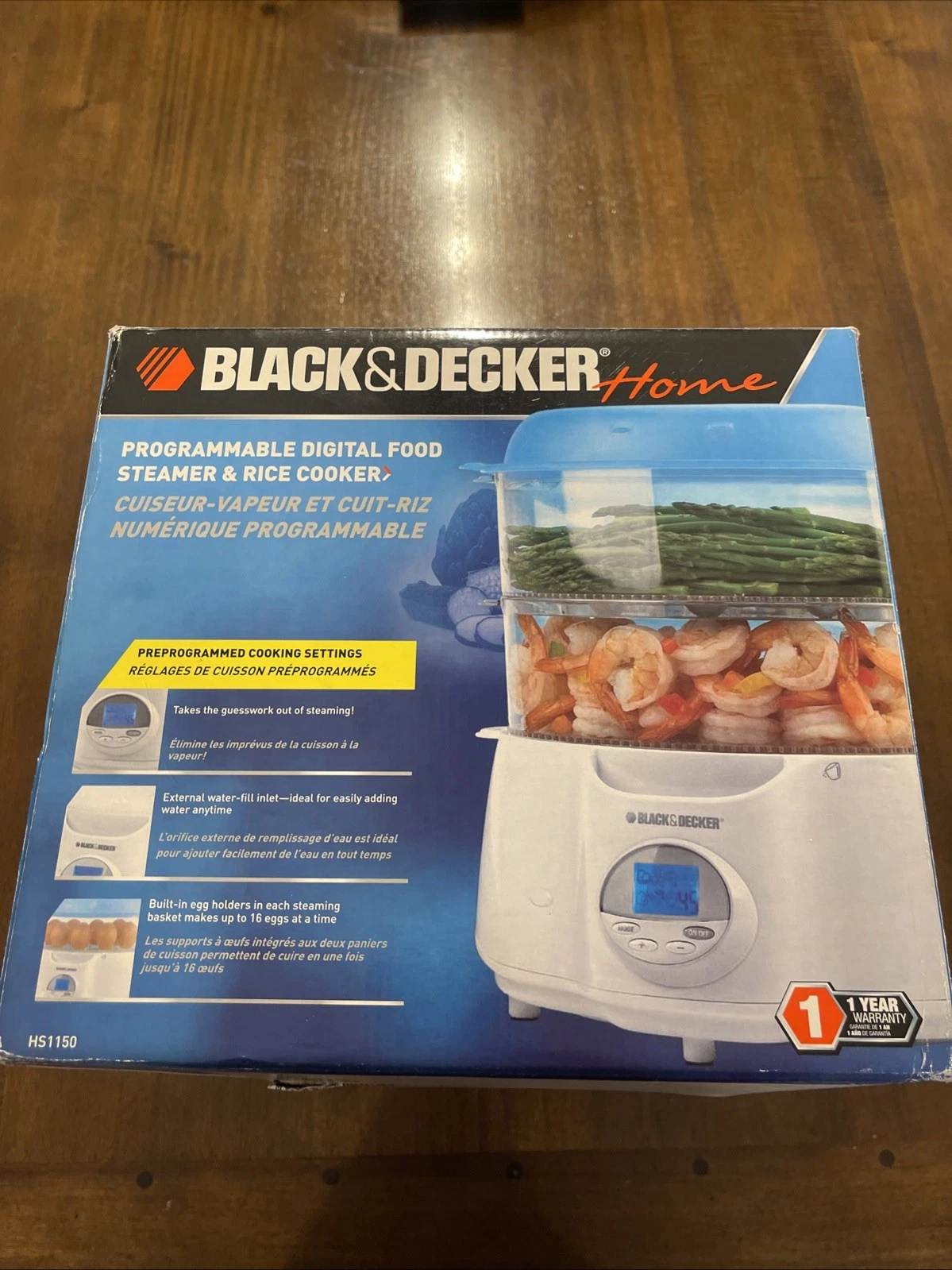 Black & Decker Programmable Digital Food Handy Steamer & Rice Cooker HS1150