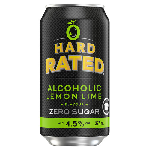 Hard Rated, Alcoholic Lemon Lime Flavour, Zero Sugar, Refreshing Drink, 4.5% ABV - Picture 1 of 6