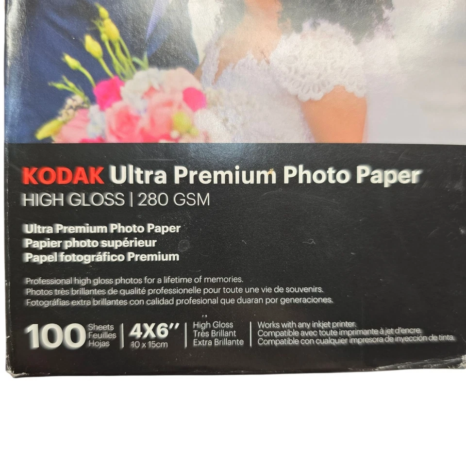 Papel Fotográfico KODAK Ultra Premium Alto Brillo 4x6 Paquete de 100 Hojas Abiertas Foto 2 de 4