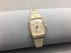 Seiko Quart Woman Watch Gold Tone Runs Tank Rectangle Bracelet New Battery Japan