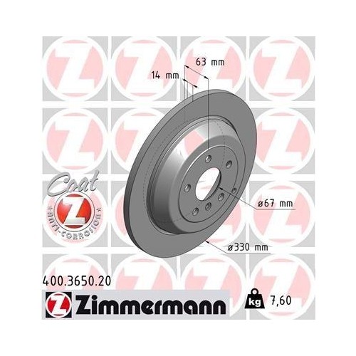 Bremsscheibe Zimmermann 400.3650.20 Coat Z für Mercedes Benz Mercedes Benz - Bild 1 von 2