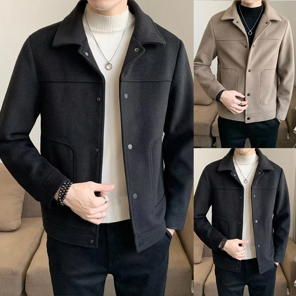 Men's Casual Coat with Lapel Neck for Comfortable Spring and Autumn Outfits