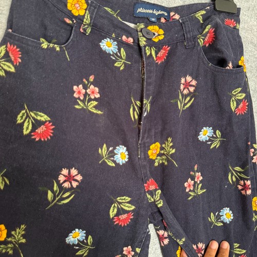 Princess Highway Jeans Size 10 Navy Cotton Floral Wide Leg - Bild 7 von 14