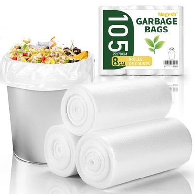 8-10 Gallon Trash Bag Strong, Leakage-Free, Medium Garbage Bags Unscented Thi...