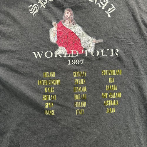 Maglietta Vintage Spiritual World Tour Uomo XL Gesù Grafica 1997 Band Tee anni 90 - Foto 11 di 12