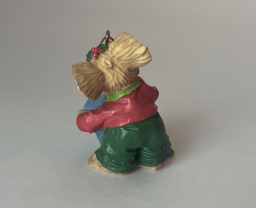 Vintage Whimsy Mouse Christmas Tree Hanging Ornament 2.5” - Picture 3 of 8