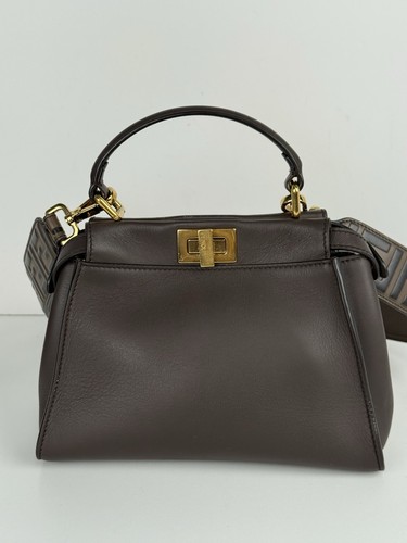 FENDI Peekaboo Mini Women's Crossbody Bag in Brown Leather - Picture 2 of 18