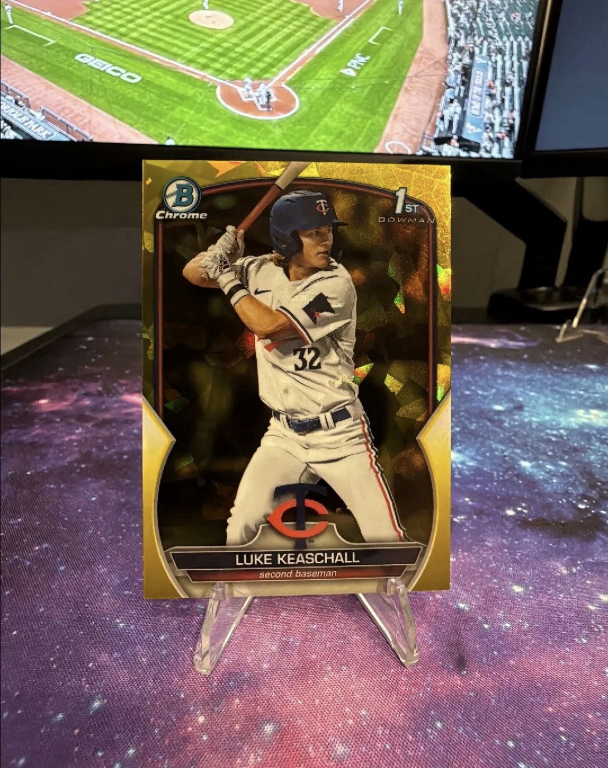 Luke Keaschall 2023 Bowman Chrome 1st Yellow Sapphire /75