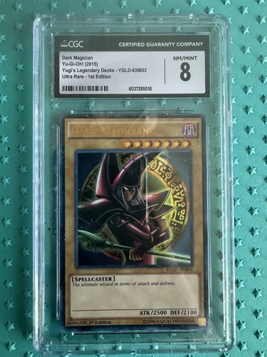 CGC 8 NM/MT 2015 DARK MAGICIAN YUGIOH 1ST EDITION BATTLE CITY YGLD-ENB02 
