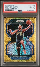 2021-22 Panini Prizm Stephen Curry #154 FOTL Gold Shimmer /10 PSA 8 Warriors