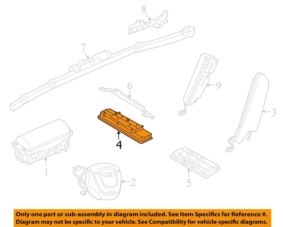 2015-2016 奥迪 A3 右握乘客膝盖安全气囊原始设备制造商 — 第 4/4 张图片