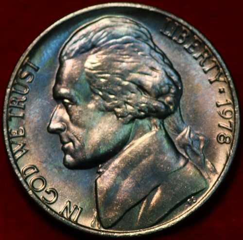 Uncirculated Nice Color 1978 Philadelphia Mint Jefferson Nickel Not Silver