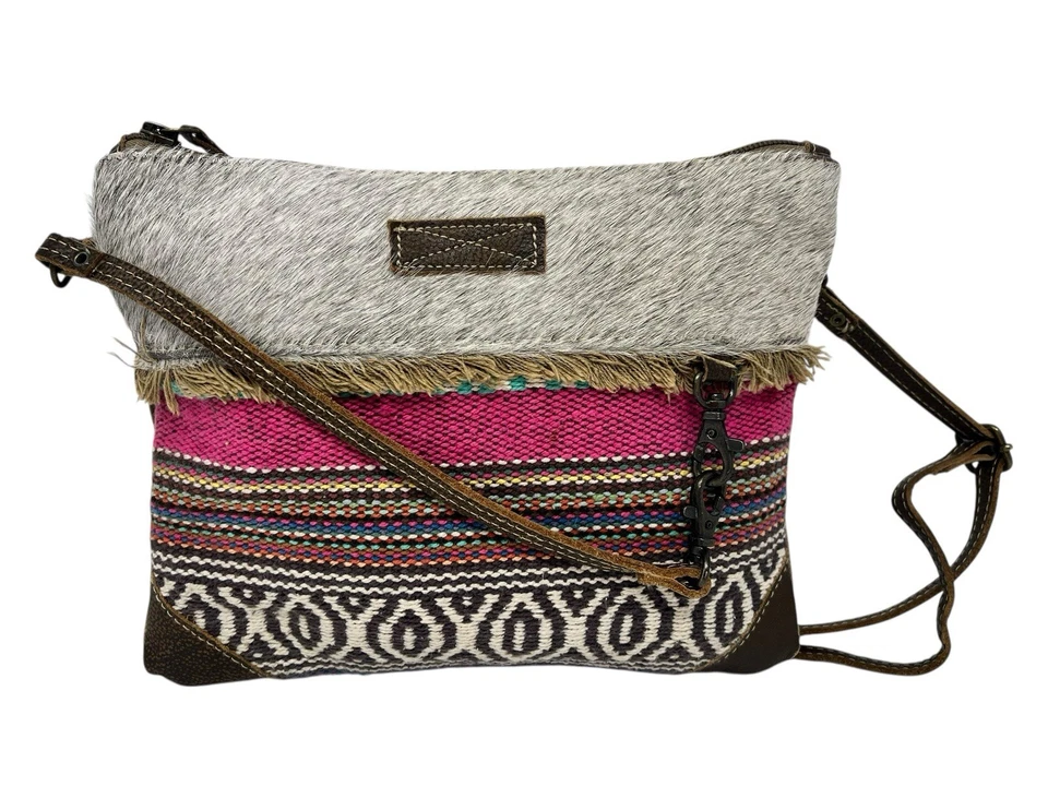 Bolso Bandolera Myra Cartera Lona Cuero Multi Estampado Cartera Foto 4 de 4