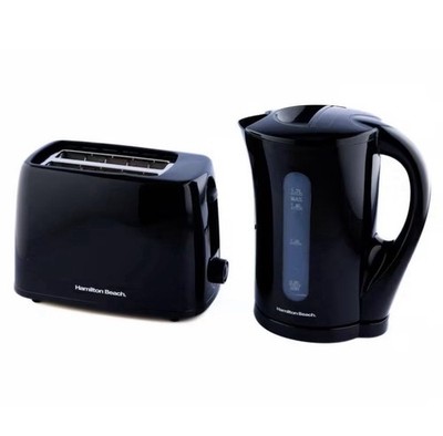 Wasserkocher und Toaster Set Essentials Frühstücksset, schwarz, Küchengeräte