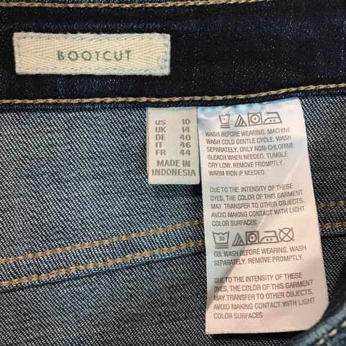 LOGO by Lori Goldstein Bootcut Denim Stretch Jeans Striped Side Darkwash Size 10 - Imagen 8 de 13