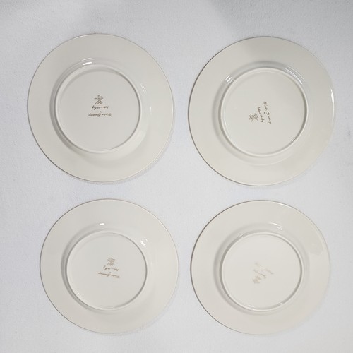 8 Lenox Winter Greetings Salad Plates Fine China Cardinal Ribbon Holly Berry - Picture 3 of 8