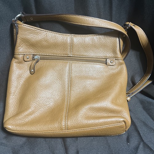 Tignanello Crossbody Brown-Tan Pebble Leather Shoulder Bag. (PU1) - Picture 2 of 7
