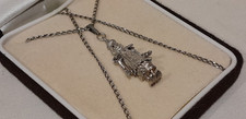 Sterling Silver 925 Articulated Movable CLOWN on 18" Chain/Necklace in Gift Box.