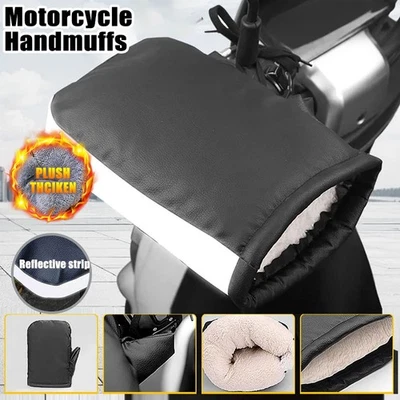 Waterproof Warm Motorcycle Handlebar Mitts Hand Motorbike Muffs Gloves Cover