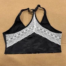 New Ruby Ribbon Pin-Up Racerback Demiette Bra Black 34