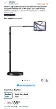 elitehood Adjustable Tablet Floor Stand with Heavy Duty Base, 24in Horizontal...