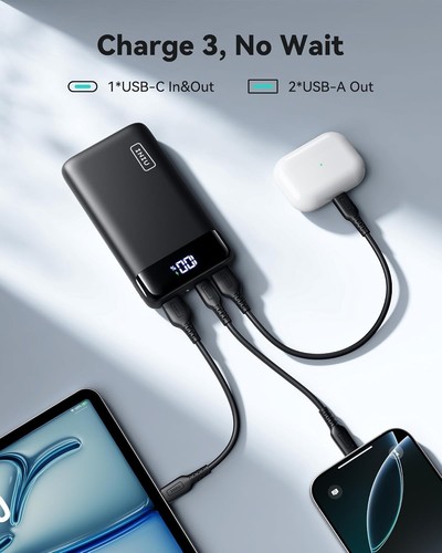 INIU Power Bank, 22.5W 20000mAh USB C in & Out Portable Charger Fast Charging, P - Picture 6 of 8