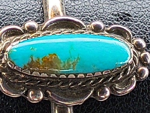 Bracciale Vintage Argento Sterling E Turchese Nativi Americani Non Firmato - Foto 5 di 17