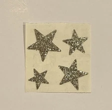 VERY RARE Vintage 1990 Sandylion Silver Glitter Stars Sticker Mod 