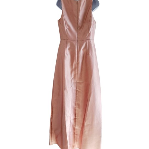 Alfred Sung Sleeveless Satin Twill Full Length V-neck Dress - Picture 9 of 9