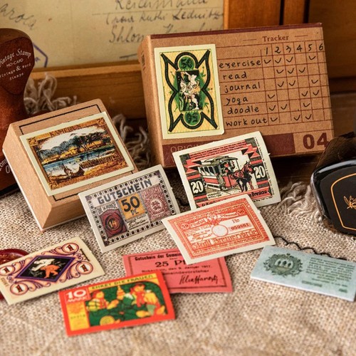 Mo Card Memory Stickers 45pc retro vintage planner journal diary cute sticker - Picture 3 of 18